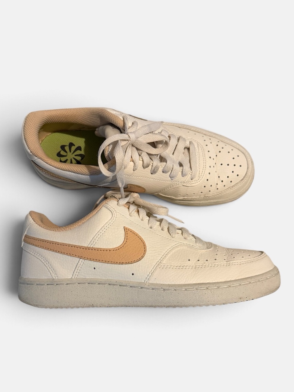Nike Sz 8 Sun Club Court Vision Ivory Sneakers